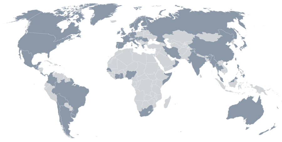 Karte aller Länder, in der GEFEG aktiv ist.