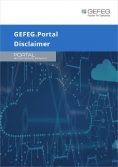 The product GEFEG.Portal is represented by clouds as a symbol for cloud/internet and other sign elements.